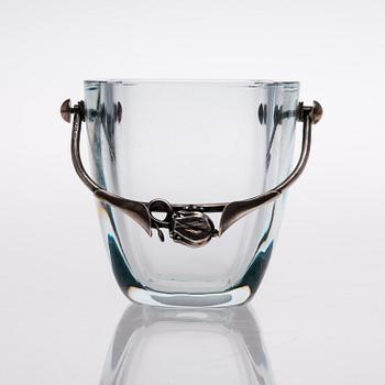 A 1960s DANISH GLASS AND STERLING SILVER ICE BUCKET, marks of DGH, Dansk Guldsmede Håndvark, Copenhagen.