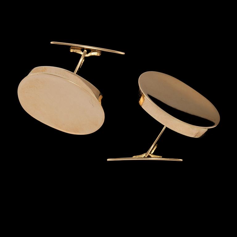 MANSCHETTKNAPPAR, 18k guld, stämplade Skriver, sekelskifte 1900/2000-tal. Vikt 11 g.