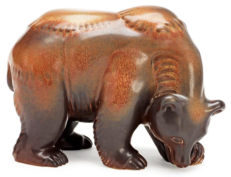 A Gunnar Nylund stoneware figure of a bear, Rörstrand.