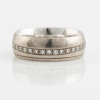 White gold and brilliant cut diamond ring.