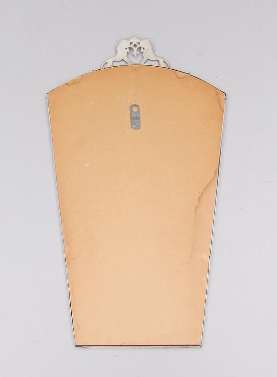 SPEGEL SAMT SPEGELLAMPETTER, 1 par, tenn, 1930-/40-tal.