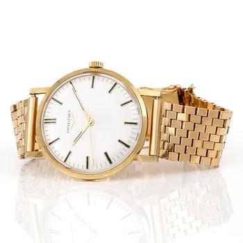 ARMBANDSUR, 18k guld, Longines ca vikt 78,3 gram.