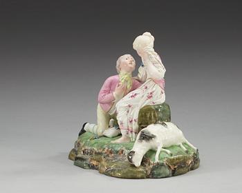 A Höcht porcelain figure group, 18th Century.