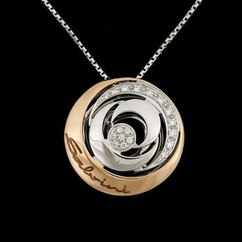 HALSSMYCKE, Salvini, Italien, 18K rose och vitt guld med briljantslipade diamanter tot ca0,14ct. Vikt 9g.
