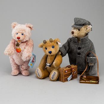 STEIFF, 3 teddy bears "Bon Voyage 2003", "Rosey" & "Berliner Milieu".