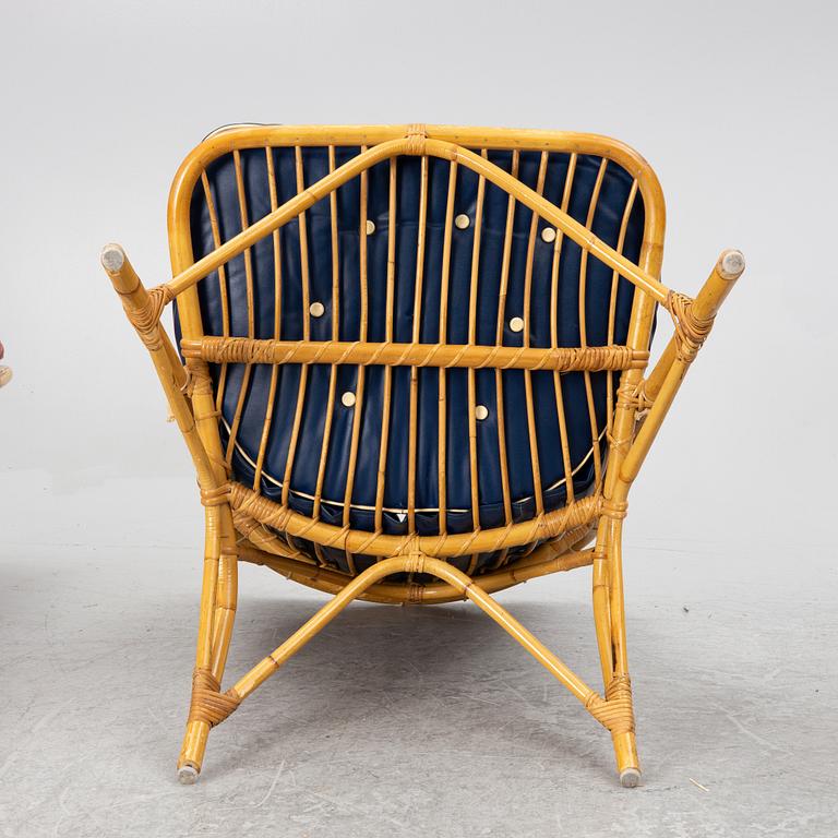 Seating group, 4 pieces, mid-20th century.