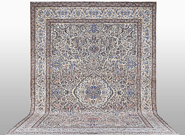 A carpet, Nain, 9 LAA, part silk, ca  484 x 335 cm.