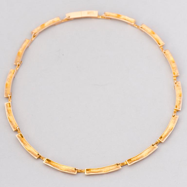 BJÖRN WECKSTRÖM, COLLIER, "Tundra", 14K guld. Lapponia 1979.