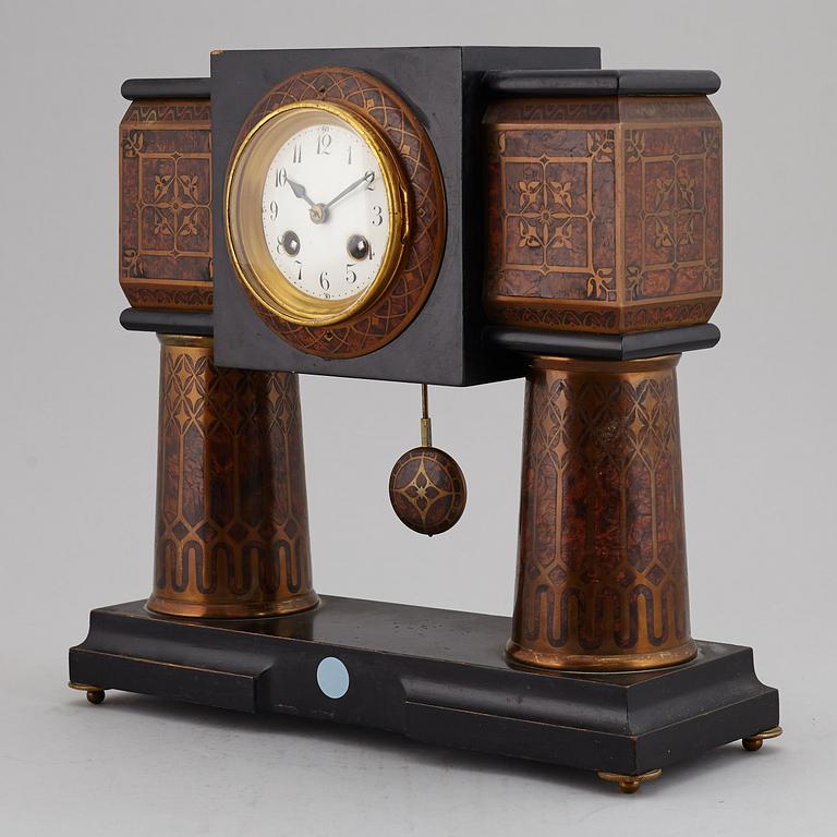 A German Art nouveau table clock, circa 1900.