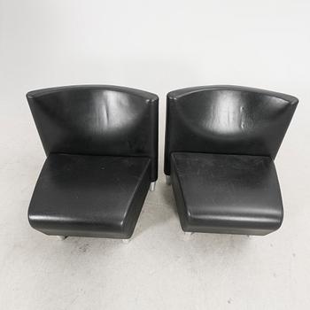A set of eight leather easychairs by Erik Jørgensen Møbelfabrik, Svendborg, Denmark.