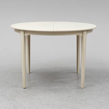 CARL MALMSTEN, matgrupp, 7 delar, 6 stolar samt bord. Två iläggskivor medföljer.