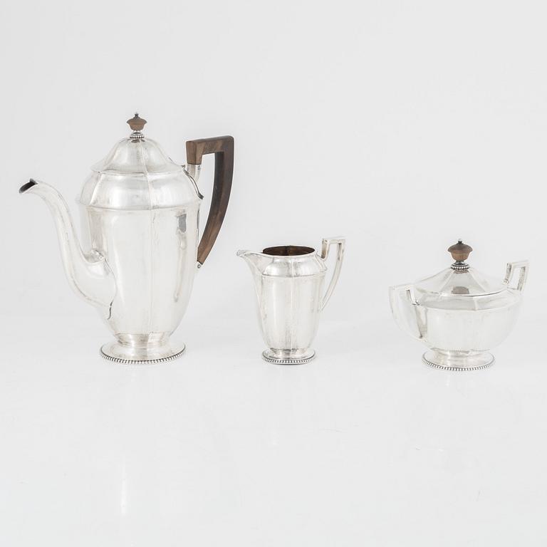 Kaffeservis, 3 delar, silver, Torndahl-Ekström Ab, Stockholm, 1918.