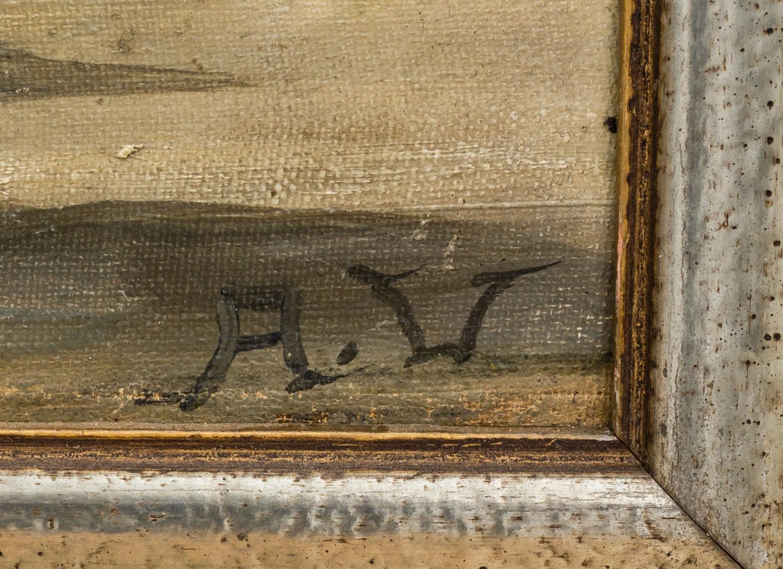 AGNES WIESLANDER, olja på pannå. Monogramsignerad.