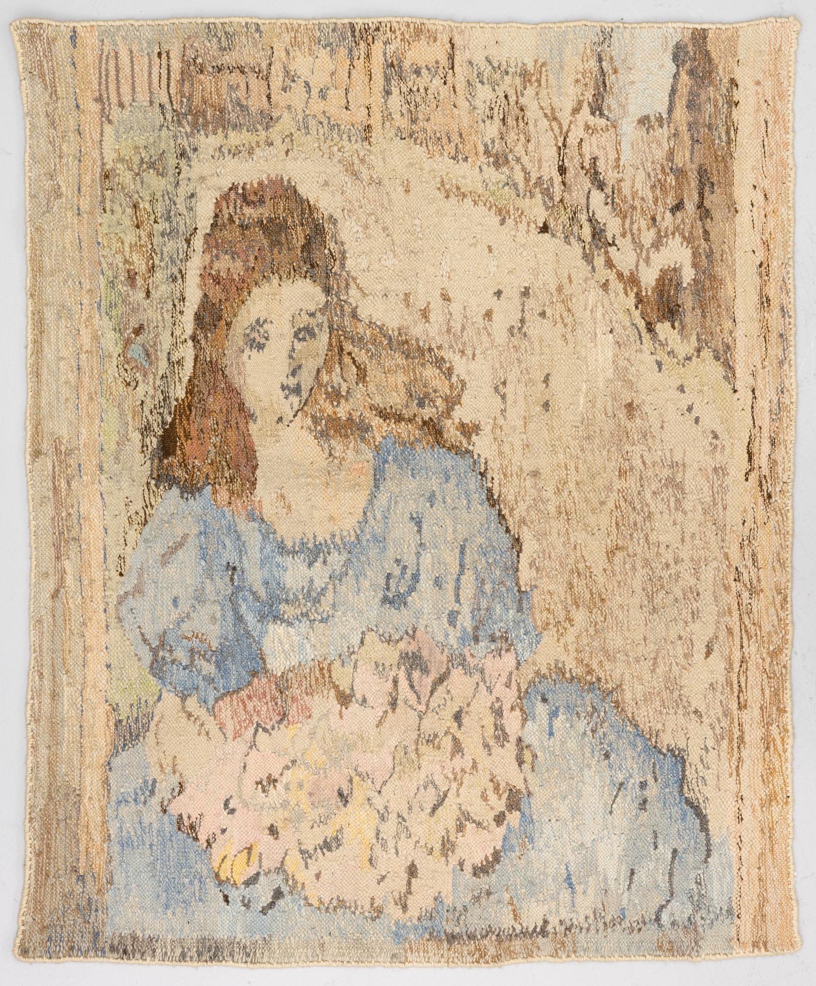 Anna Sledziewska, a wall hanging, tapestry technique, 'Dziewczyna (Girl)', 1978, c. 100 x 120 cm.