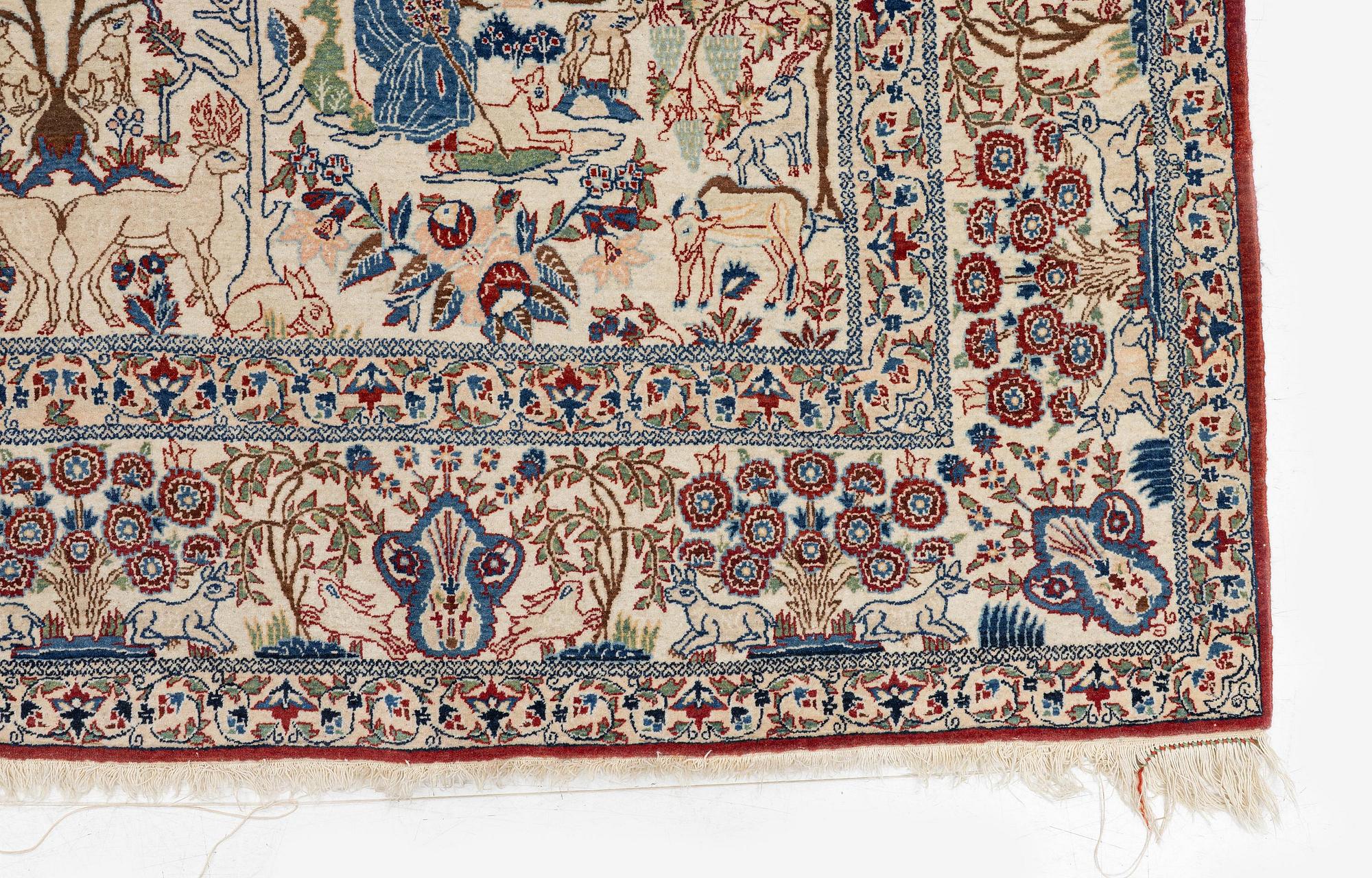 Matta, semiantik Nain Tudeshk, centrala Persien, ca 244 x 148 cm.