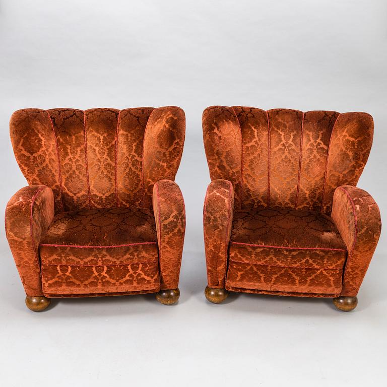 MÄRTA BLOMSTEDT, nojatuolipari, 1900-luvun puoliväli.