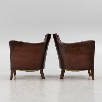 Armchairs, a pair, mid-20th century.