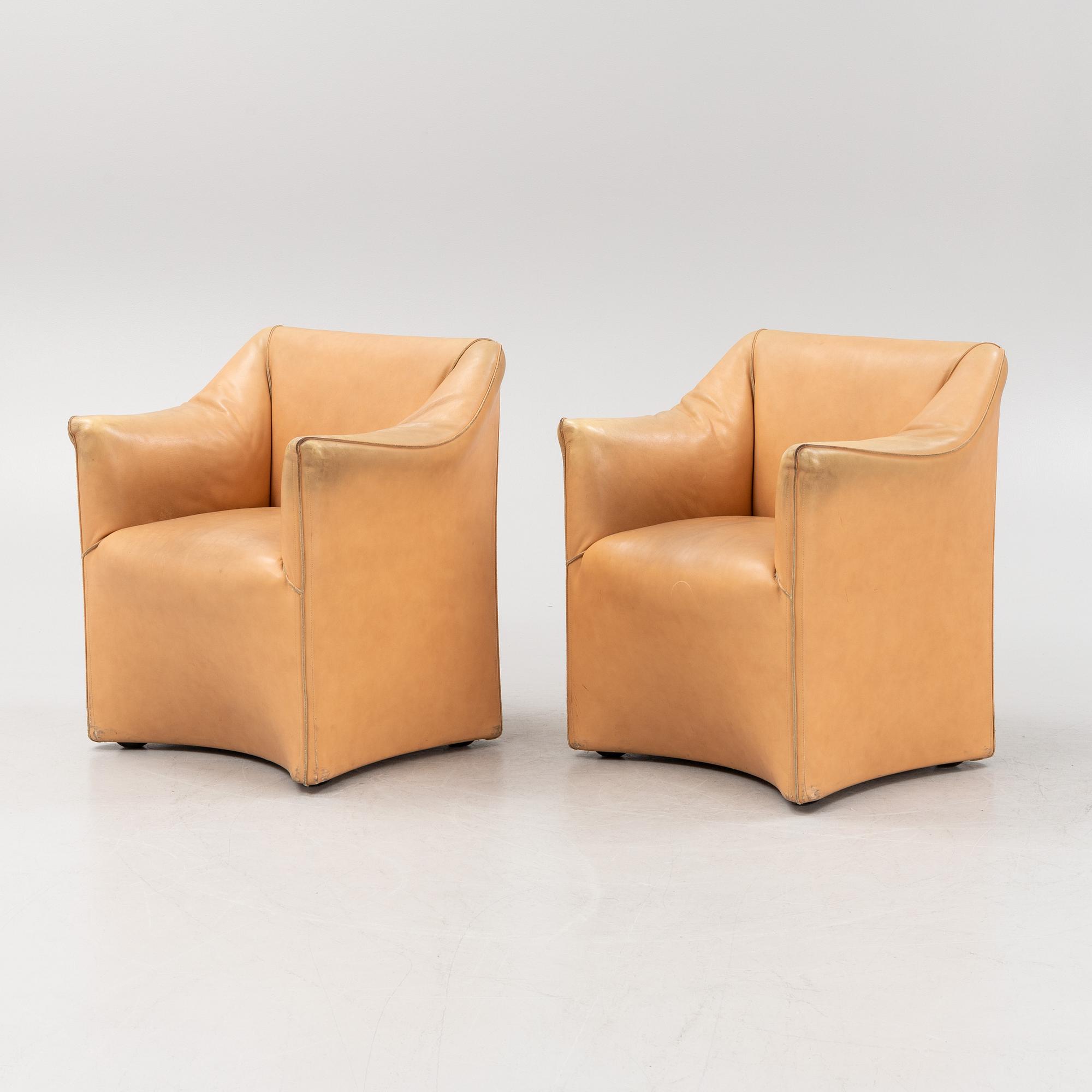 Mario Bellini, a pair of model 684 'Tentazione' armchair, Cassina 