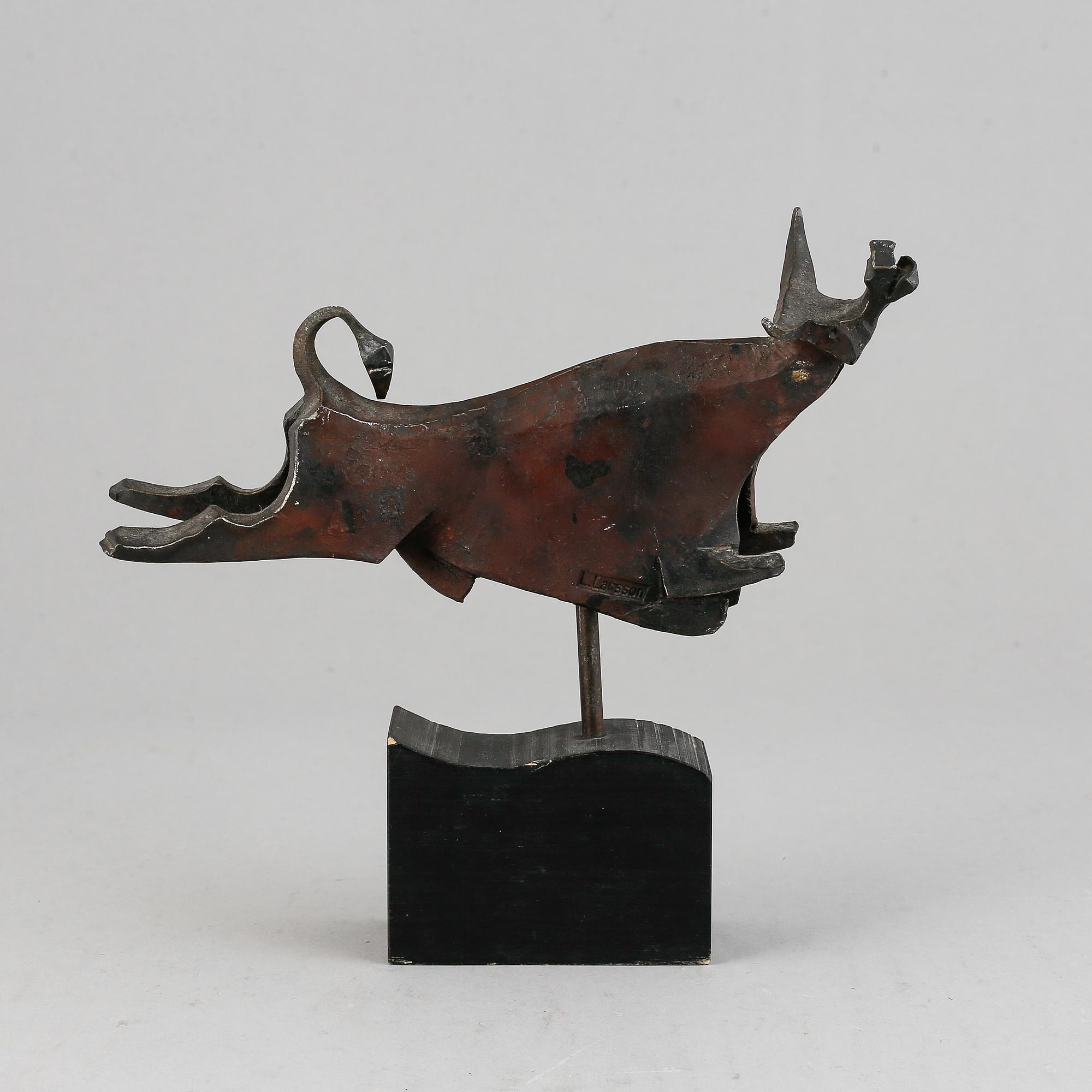 Lars Larsson, sculpture, iron, signed.