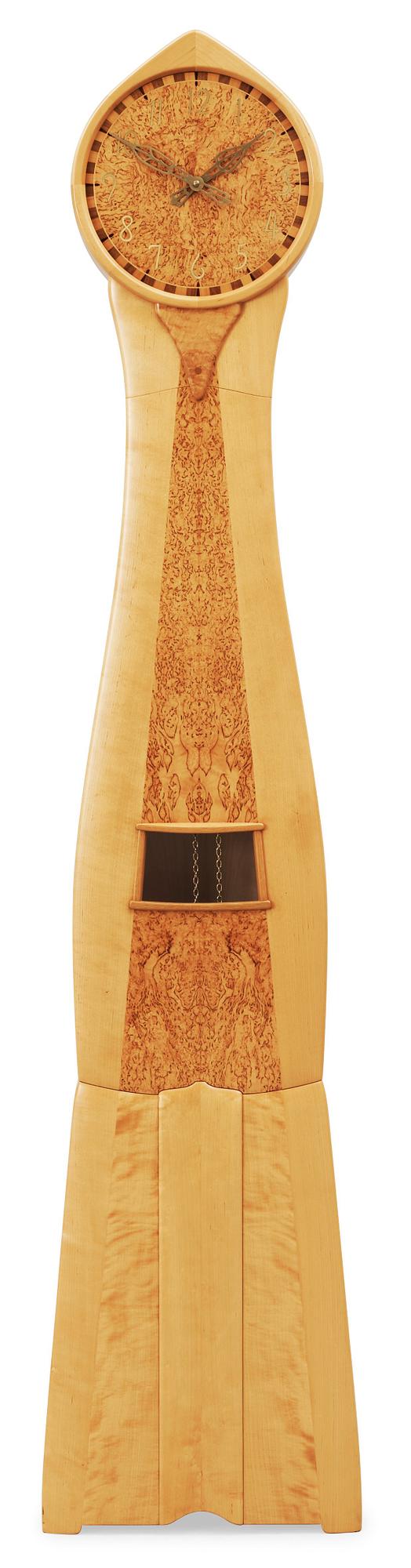 A Carl Malmsten birch clock, 'Tidlösa', Tingsryds Möbelhantverk AB, Tingsryd, Sweden ca 1981.