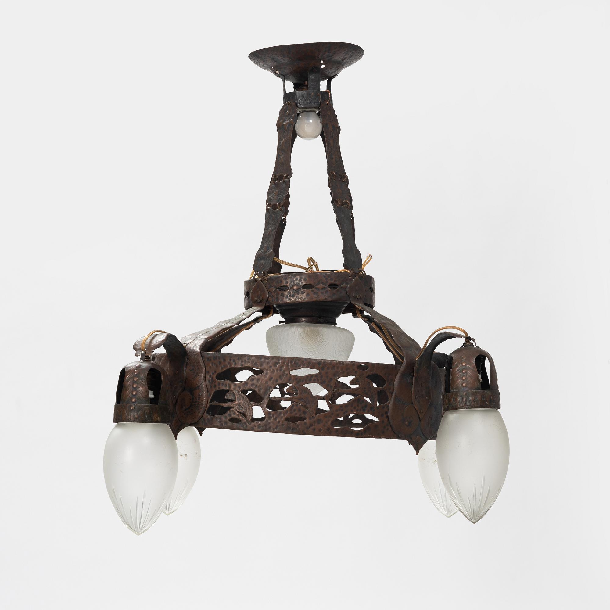 Ceiling lamp, Art Nouveau, first half of the 20th century.