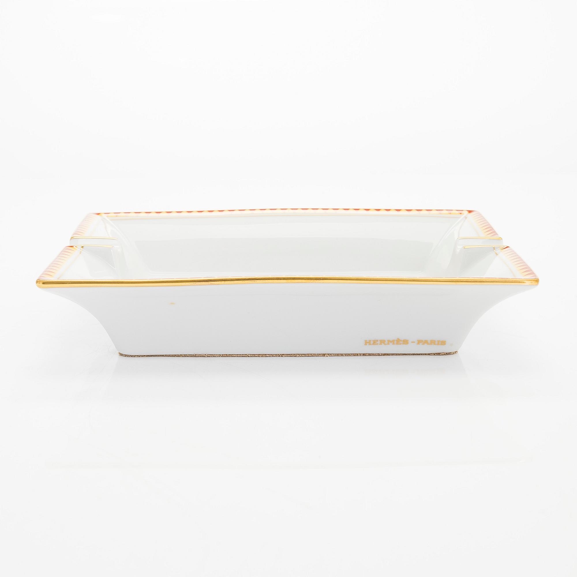 Hermès, a porcelain ashtray, France.