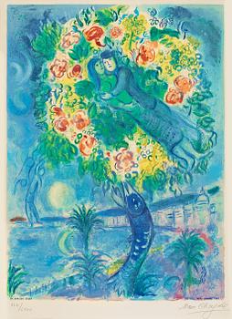 140. Marc Chagall (Efter), "Couple et poisson"; ur: "Nice et la Côte d'Azur".