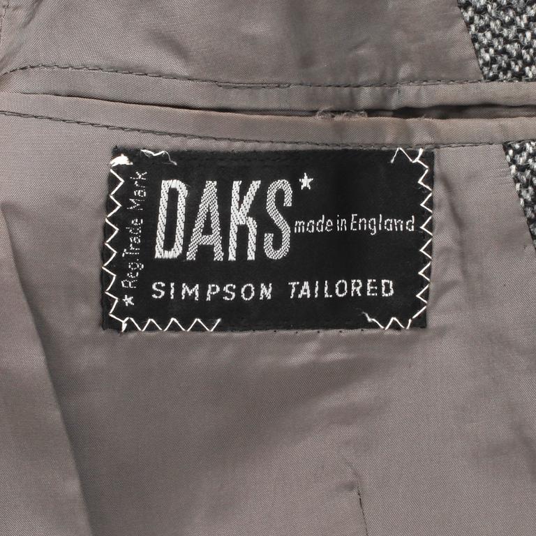 DAKS, a men's grey tweed jacket.