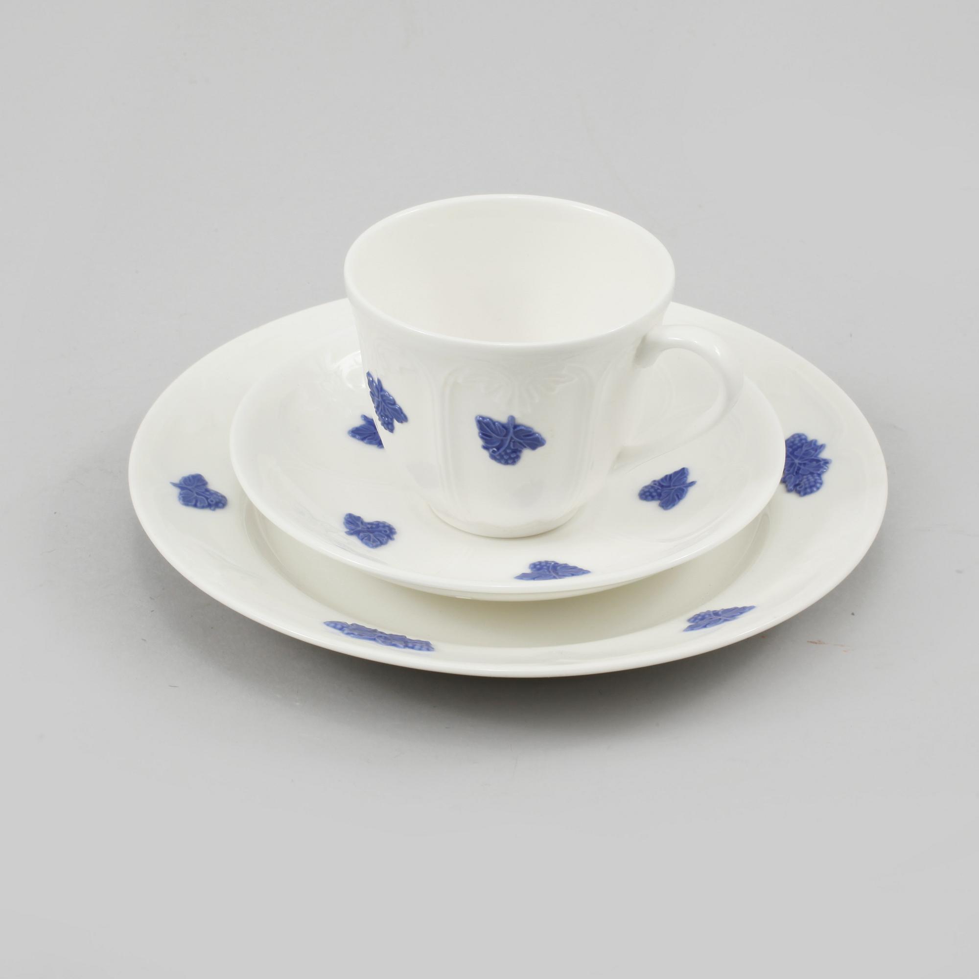 KAFFESERVIS, 40 delar, porslin, "Blå Blom", Gustavsberg, 1900-talets andra hälft.