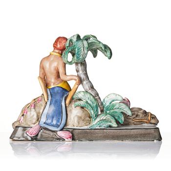 & Karl Lindström, a faience writing set, Rörstrand, Sweden 1920s.