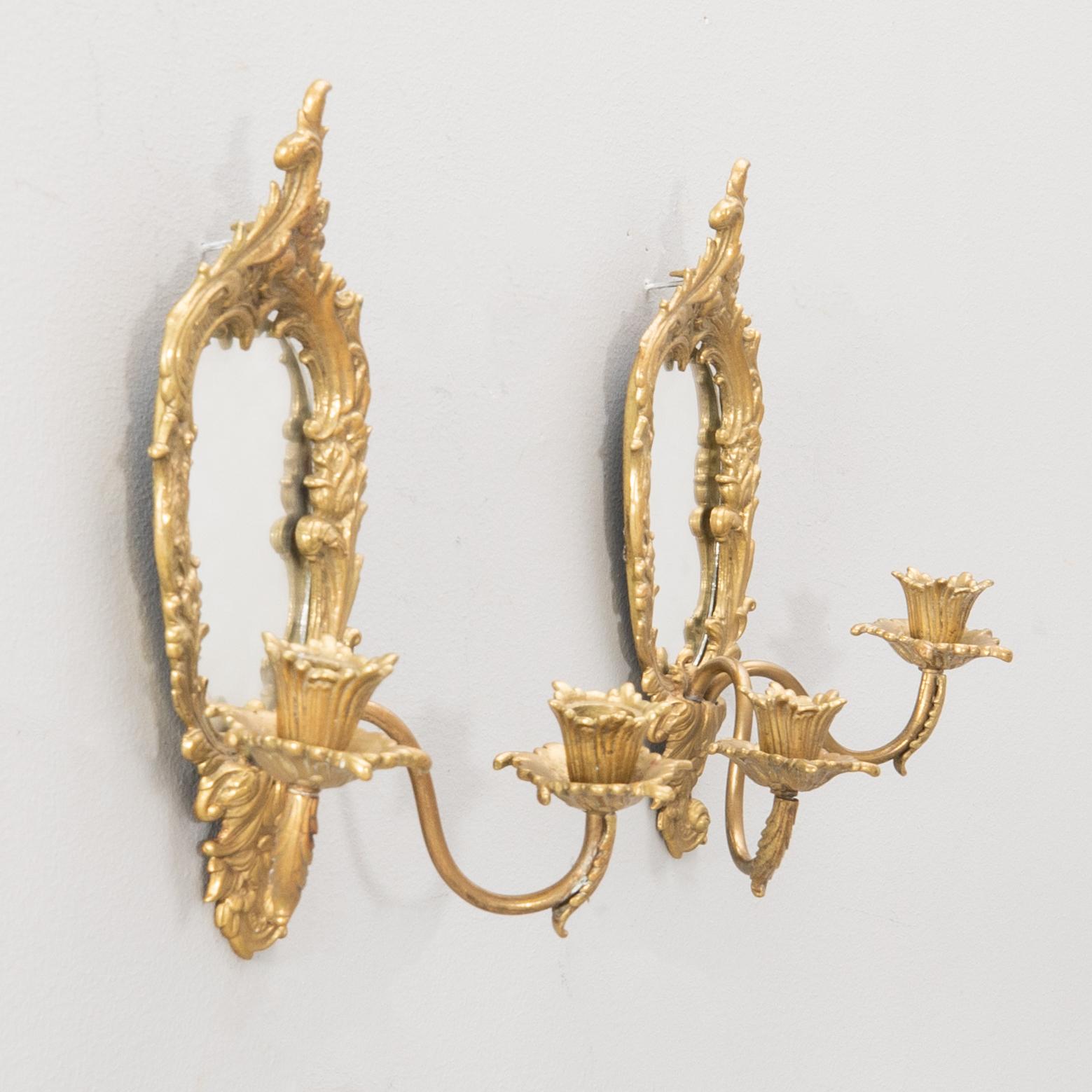 Spegellampetter ett par Rokoko-stil 1900-talets första hälft.