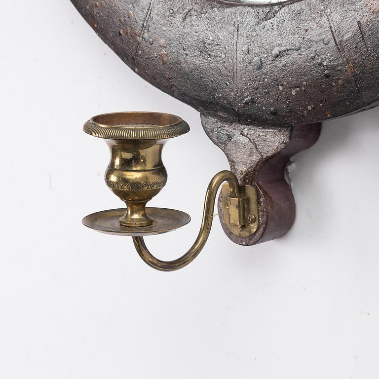 Spegellampetter, ett par, för ett ljus, Sverige, 1800-talets senare del.