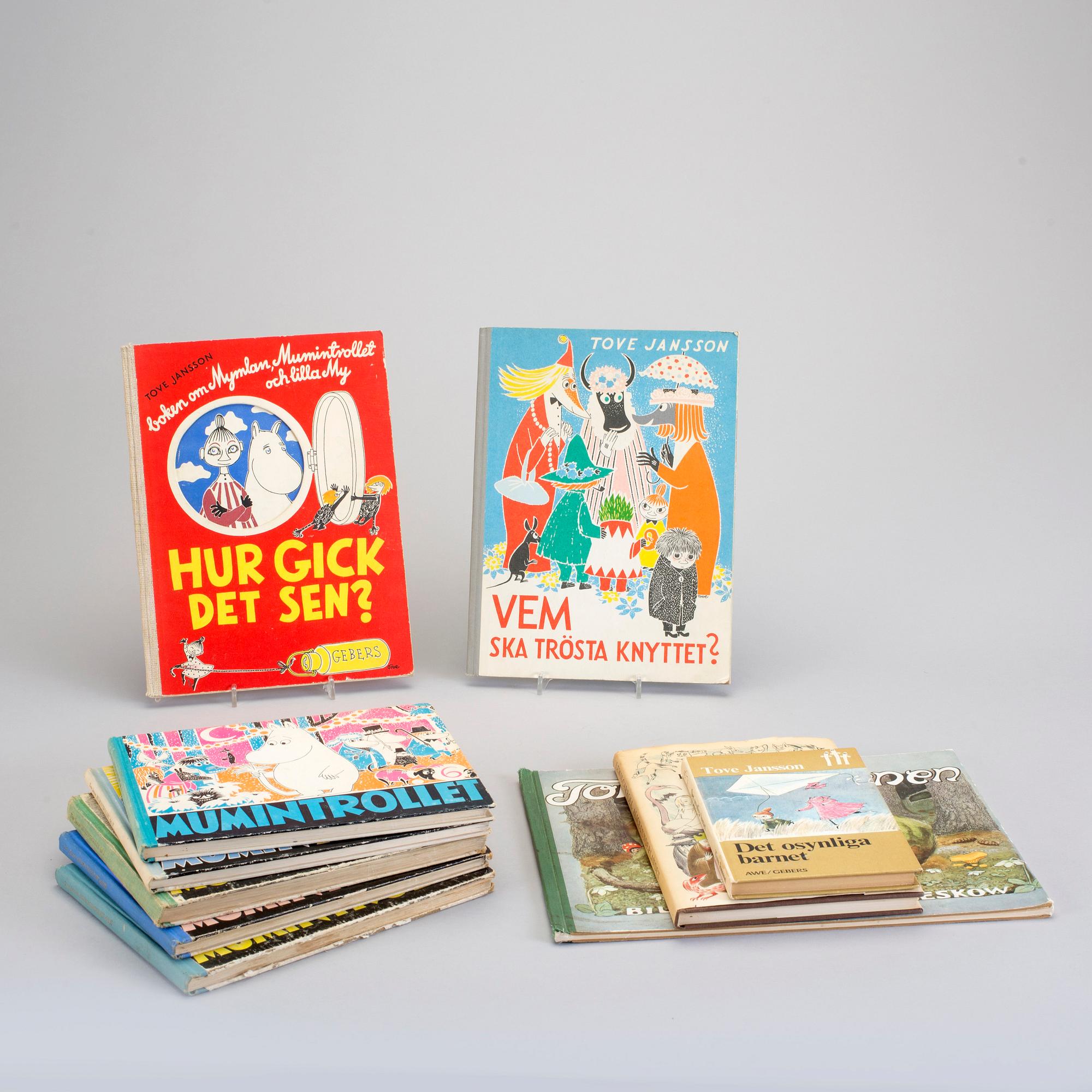 PARTI BARNBÖCKER, 10 st, mestadels Tove Jansson, bland annat "Det osynliga barnet", Almqvist & Wiksell, 1962".