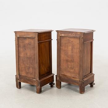 Bedside tables, a pair, first half of the 20th century.