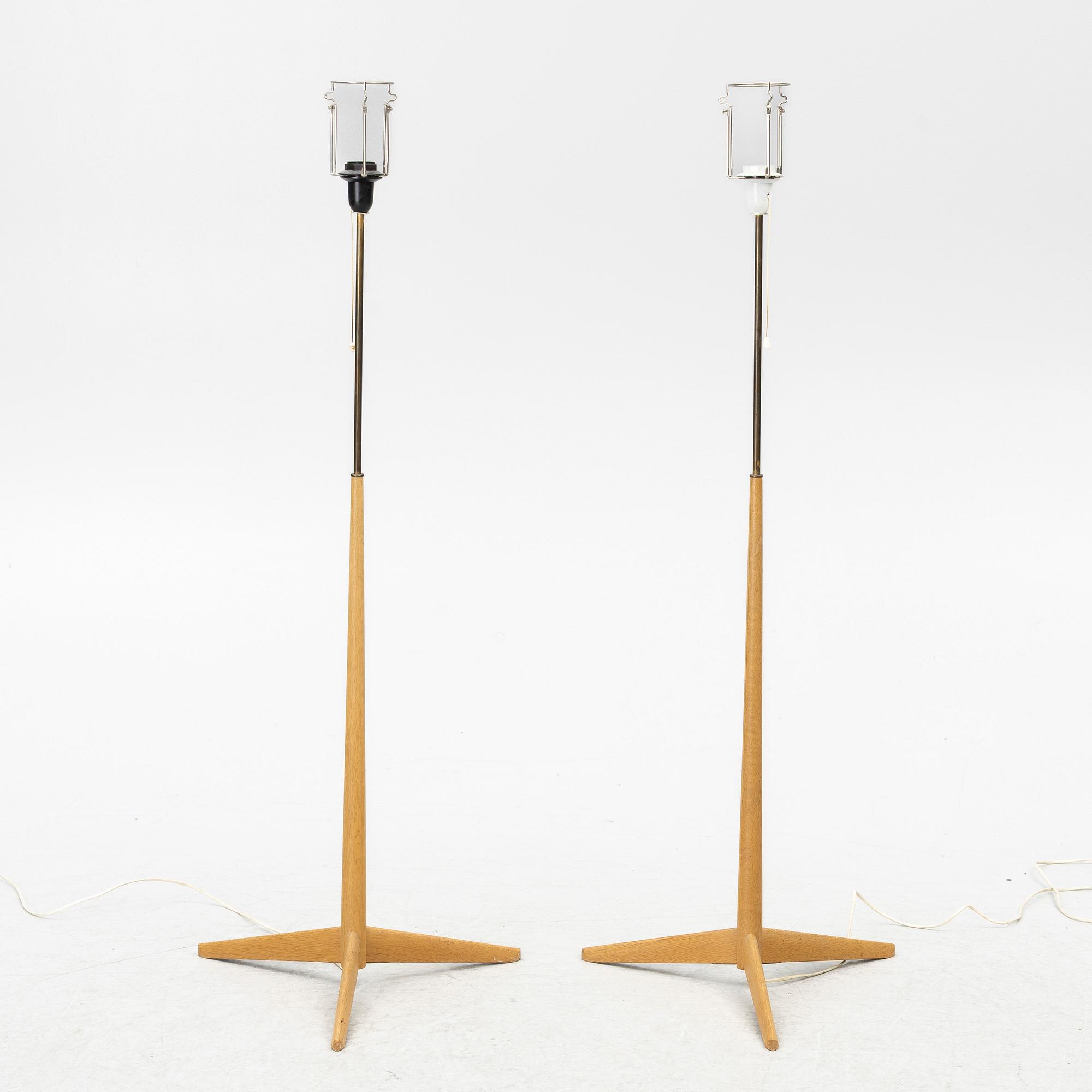 Floor lamps, a pair, second half of the 20th century.