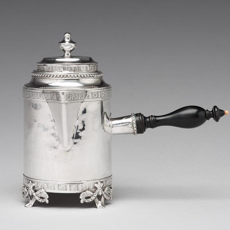 A Swedish 18th century silver milkjug, mark of Anders Hjulström, Koping 1791.