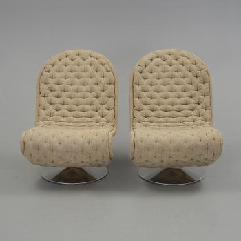 FÅTÖLJER, ett par, ur serien "System 1-2-3", Verner Panton, 1900-talets andra hälft.