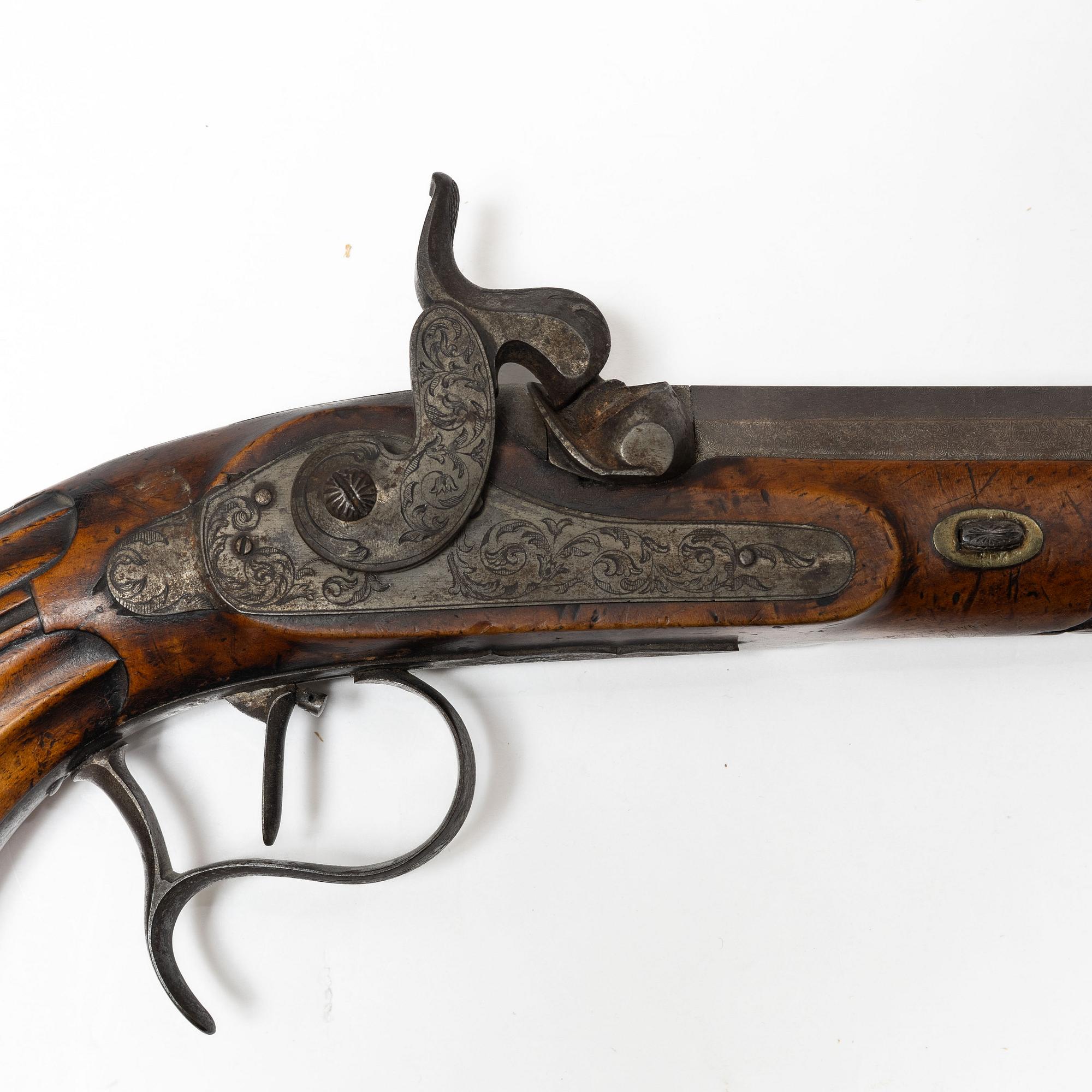 Slaglåspistoler, ett par, belgiska, 1800-talets första hälft.