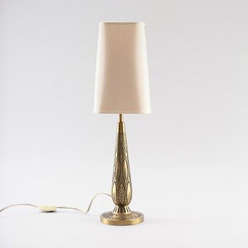 BORDSLAMPA, mässing, EB, 1900-talets mitt.