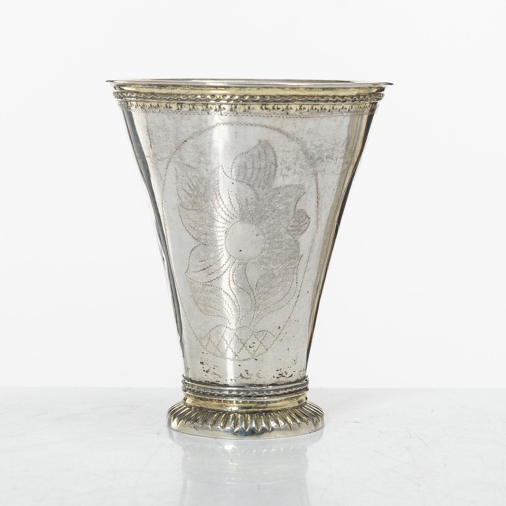 Christoffer Baumann, cup, silver, Hudiksvall 1791.