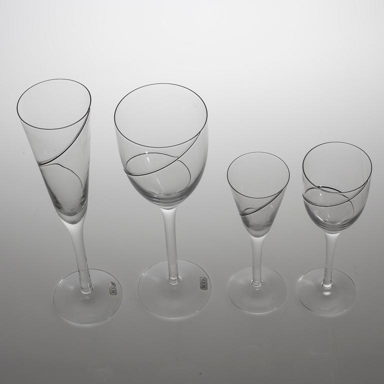 ANNA EHRNER, 48 delar, glas, "Line", Kosta Boda, 1900-talets slut.