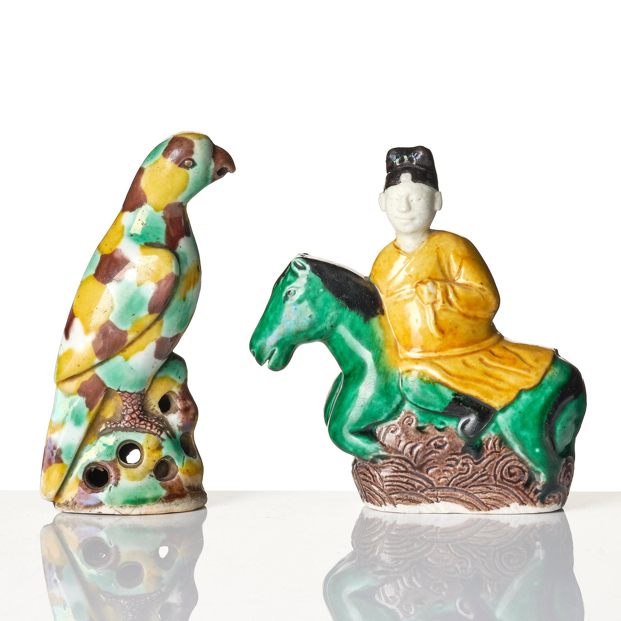 A group of sancai-glazed scholar's objects, Qing dynasty, Kangxi (1662-1722).