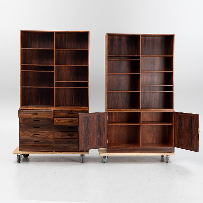 A pair of rosewood bookcases, Denmark, 1960s/70s.