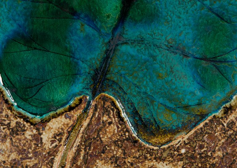 Annikki Hovisaari, a stoneware relief, signed AH ARABIA.