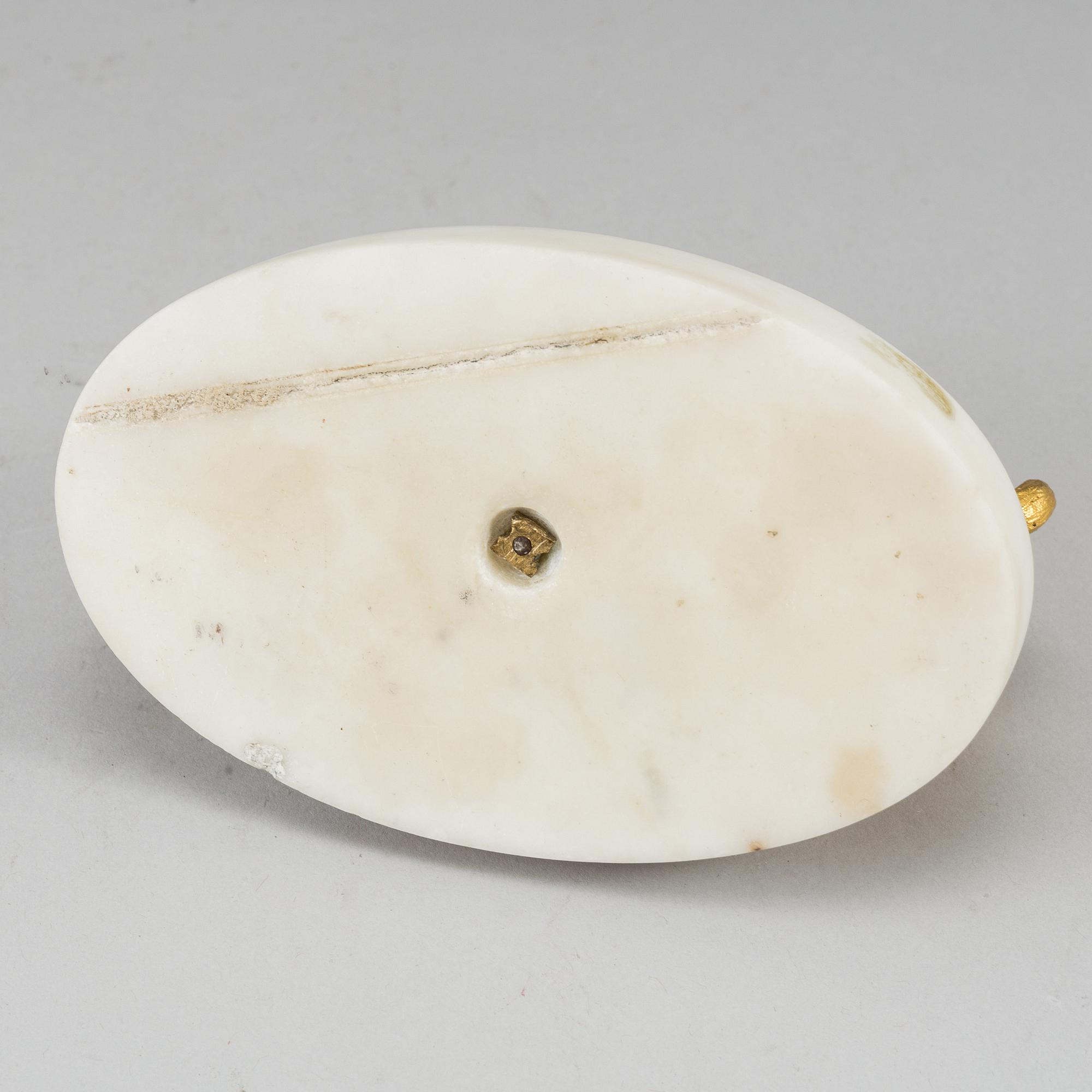 An ormolu and marble paperweight, France, first half of the 19th century.