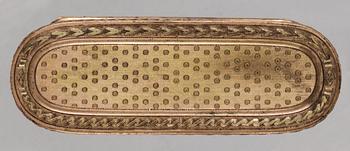 DOSA, förgylld koppar med glasstenar. Paris 1770-tal.