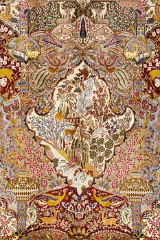 A carpet, Figural kashmar, ca 375 x 298 cm.