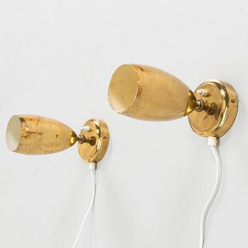 Vägglampor, ett par, modell EY 67, Itsu 1900-talets mitt.