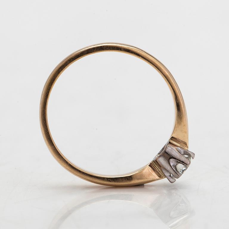 Ring, 14K guld, briljantslipad diamant ca 0.30 ct, Finska stämplar, 2008.