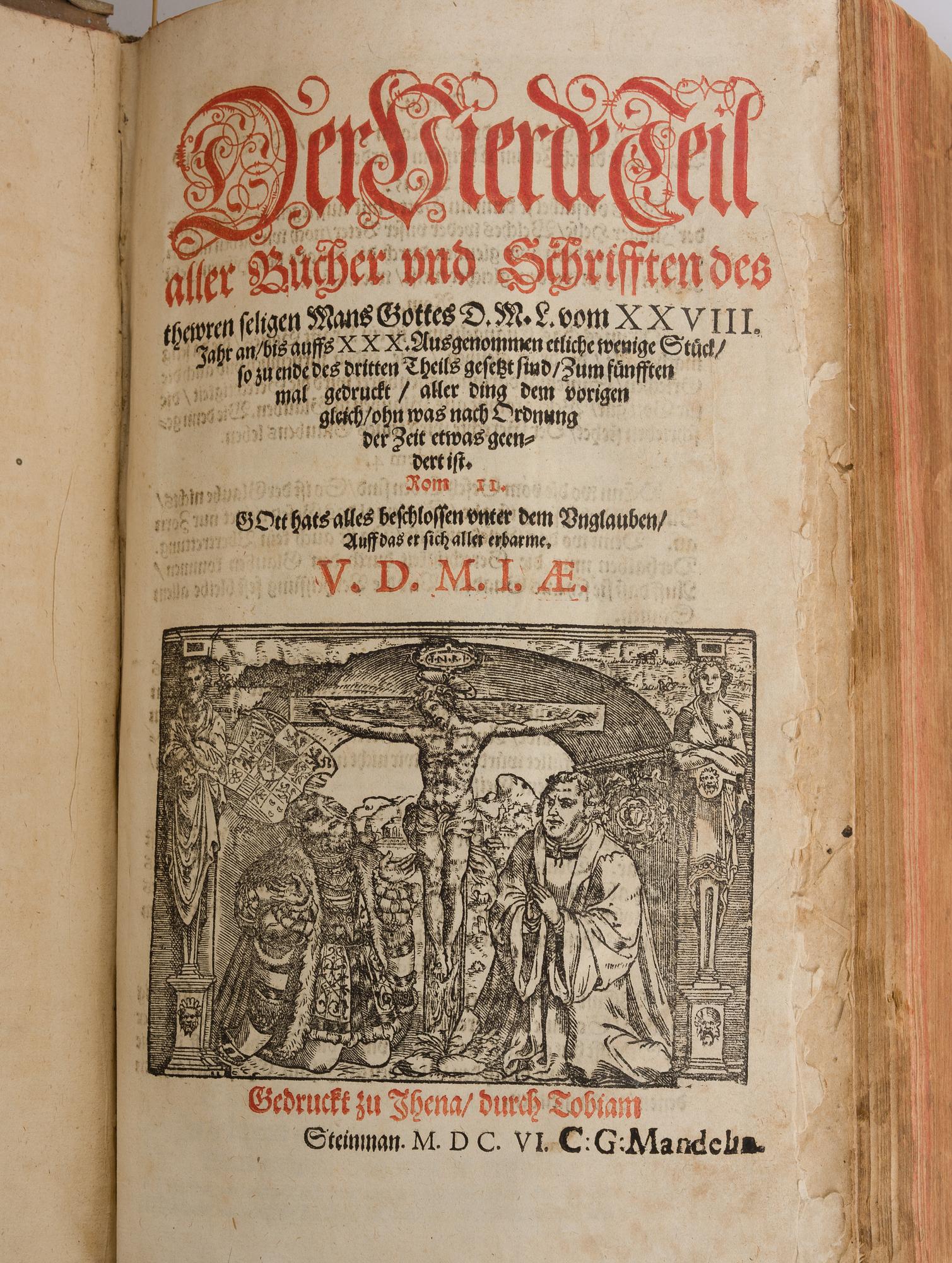 BÖCKER 3 ST, Martin Luthers skrifter, tryckta 1598-1608.